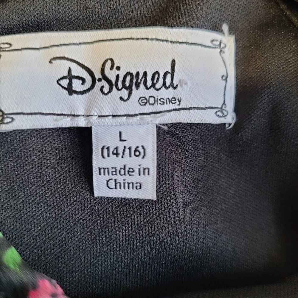 D-Signed girls‎ black floral coco ruffle dress size L(14/16)